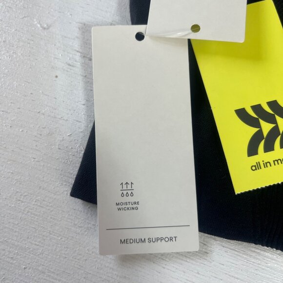 All In Motion Seamless Racer Midline Sports Bra Womens Medium Black New - Picture 8 of 9